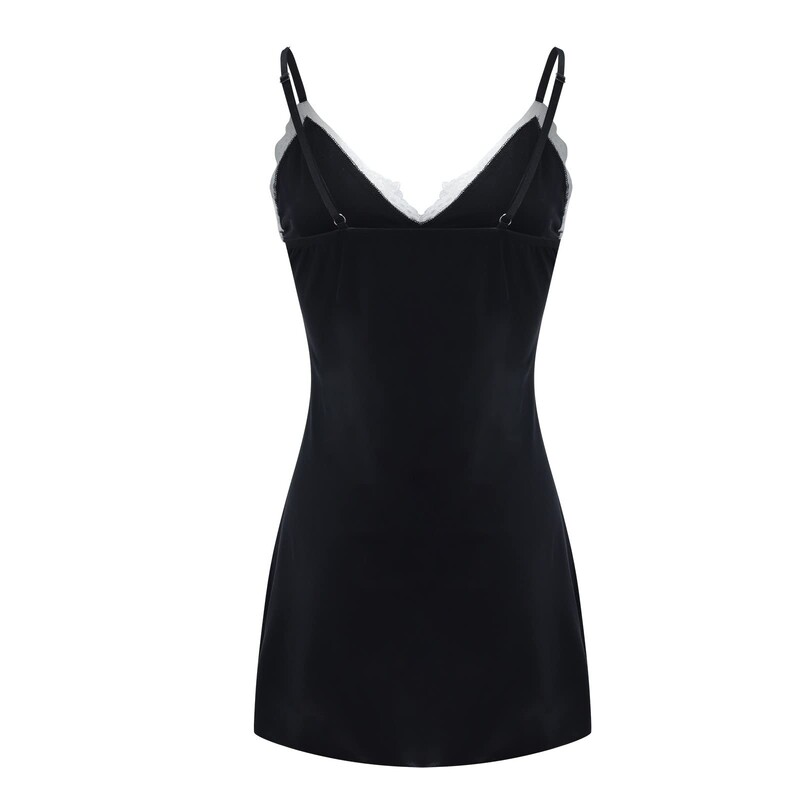 Sieviešu naktskrekls, seksīgs, mežģīņu krekls, bante naktskrekls, guļamveļa ar V kakla izgriezumu, Babydoll apakšveļas miega kleita