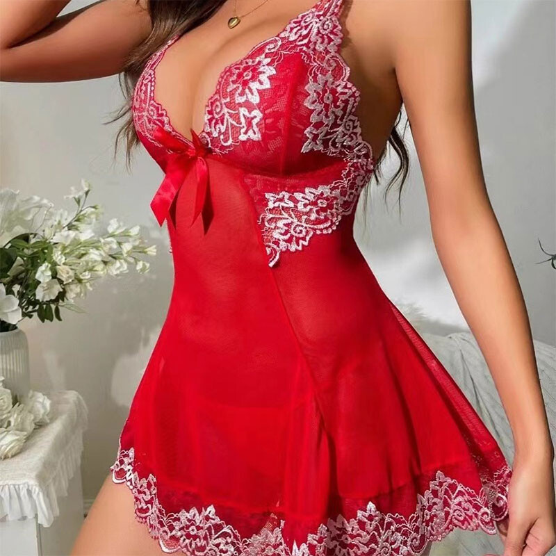 Franču temperamenta pavadoņu pavedināšanas kleita vasaras seksīga, plāna, elpojoša guļamveļa komplekts sievietēm, ērta mājas apģērba pidžama