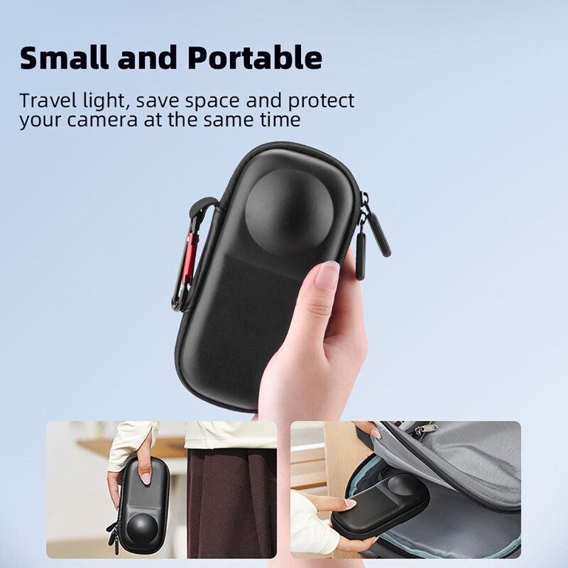 BRDRC laikymo krepšys, skirtas Insta360 X4 fotoaparatui, PU/nailoninis mini nešiojimo krepšys, apsauginis apvalkalas, lauko dėžutės fotografavimo priedai