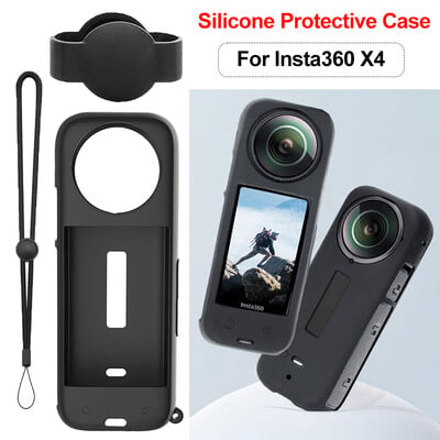 Husă de protecție din silicon pentru Insta360 X4 cu capac pentru obiectiv Insta 360 X4 pentru accesorii Insta360 X4