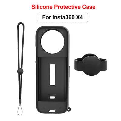 Silikona aizsargvāciņš priekš Insta360 X4 ar Insta 360 X4 objektīva vāciņu Insta360 X4 piederumiem