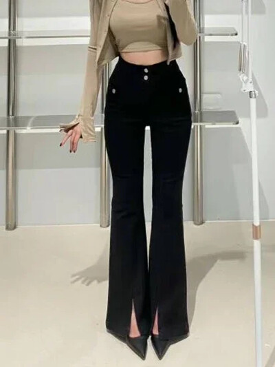 Sieviešu Y2K seksīgs apvalks, 2000. gadu džinsa bikses, mazgātas zilas, retro stila ikdienas bikses