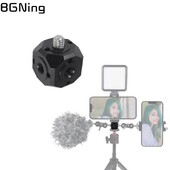 Universāls statīva skrūvējams caurumu adapteris Magic Cubic stiprinājums Magic Arm Flash Vlog video uzpildes gaismas mikrofona pagarinājuma savienotājam