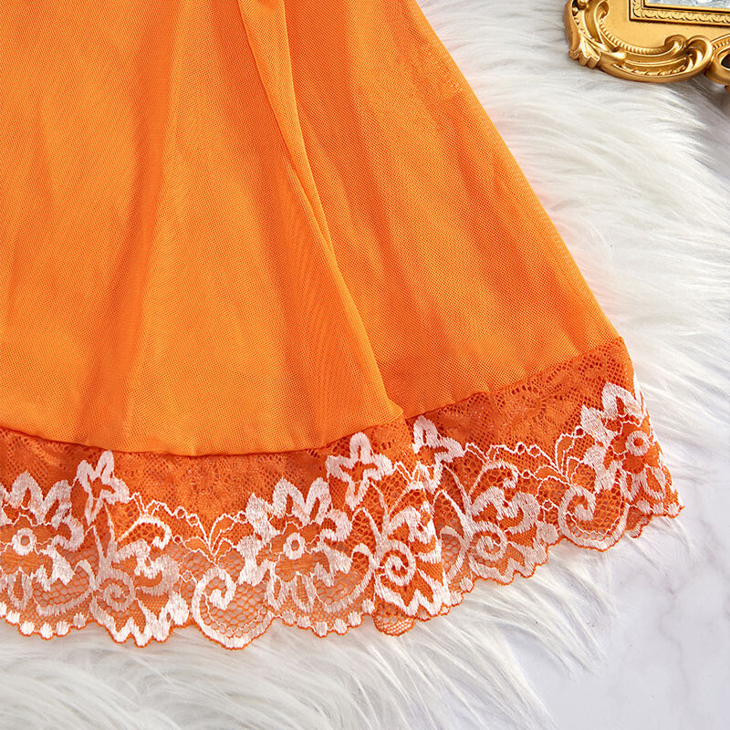 Seksīgs naktskreklu komplekts Sieviešu kleita, guļamveļa Eleganta kostīmu izšūta kleita Spilgtas krāsas pidžamas komplekts ar siksniņām Baby Doll