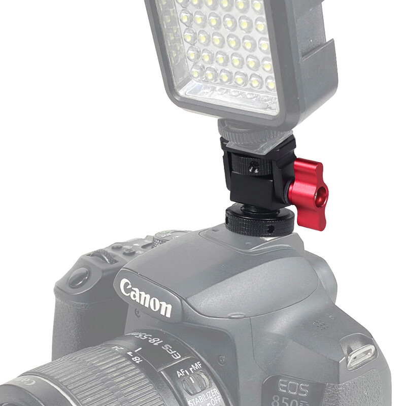 360 pasukamas monitoriaus laikiklis, EVF tvirtinimo reguliuojamas greitai atleidžiamas šaltas batas, skirtas DSLR fotoaparatui, vaizdo įrašų žurnalo mikrofono blykstės šviesos laikiklis