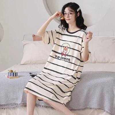 Γυναικεία φόρεμα για το σπίτι με εκτύπωση σε κινούμενα σχέδια με φαρδιά κοντό μανίκι Καλοκαιρινό χαριτωμένο φοιτητικό υπνοδωμάτιο για έγκυες γυναίκες