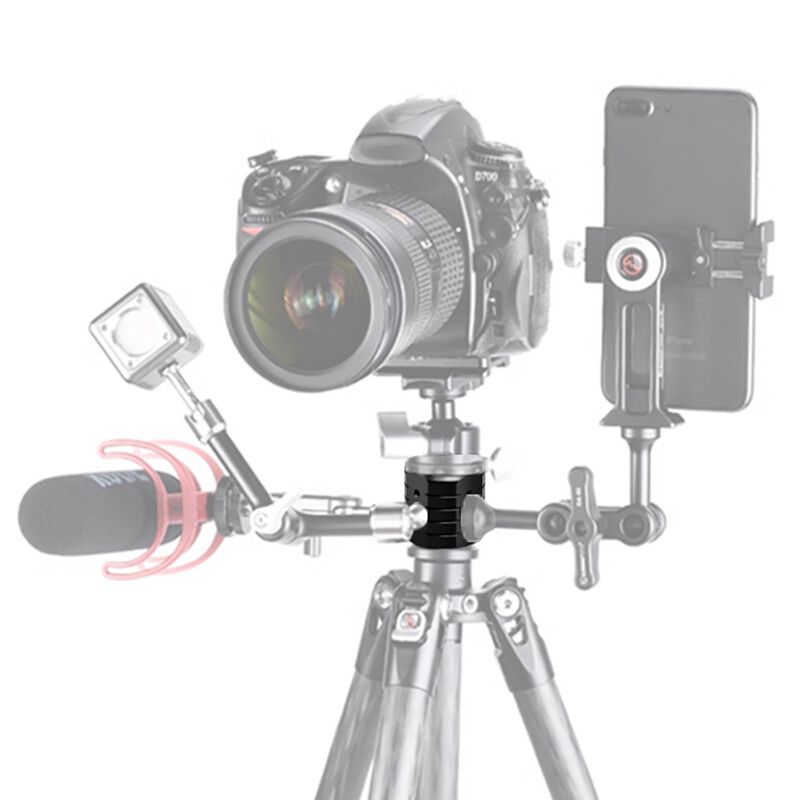 Statīva adapteris 3/8 1/4 Arri skrūvējams caurums alumīnija sakausējuma statīva pagarinājuma stiprinājums DSLR kameras monitora uzpildes gaismas mikrofona burvju rokturim