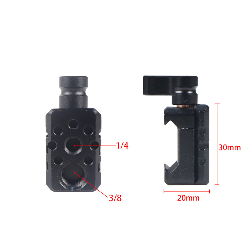 Greito atjungimo 1/4" 3/8" tvirtinimo angos 21–25 mm 18–22 mm NATO bėgių gnybtas šalto bato laikiklis, skirtas fotoaparato įrenginio narveliui „Magic Arm“ stabilizatoriui