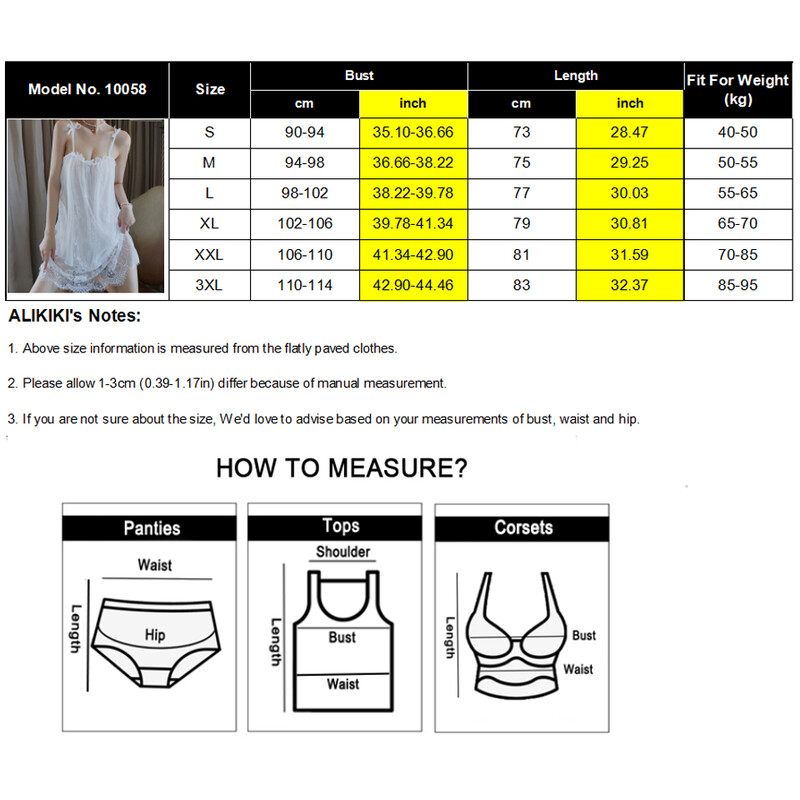 Liela izmēra apakšveļa Mežģīnes Babydoll Chemise naktskrekls Nakts siets naktskrekls Slip naktskrekls Valentīna dāvanas sievietēm