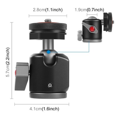 PULUZ Dual Cold Shoes Προσαρμογέας κεφαλής τριπόδου από κράμα αλουμινίου με 1/4 βίδα για Gopro/ Insta360/ DJI και άλλες κάμερες