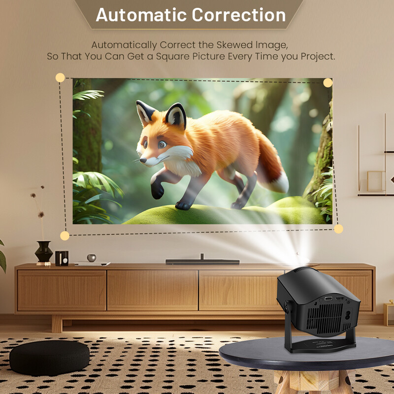 Android11 4K Projector 720P 200ANSI Dual Wifi6 BT5.0 HDMI2.0 4Point Keystone Correction Φορητός προβολέας Home Theater Αναβαθμισμένος