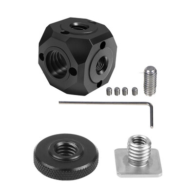 1/4" 3/8" varžtų skylės laikiklis Magiškas kubinis tvirtinimo adapteris, skirtas Gopro 13 12 11 veiksmo kamera, skirta DSLR fotoaparato narveliui, blykstės šviesos trikojis