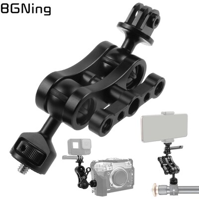 Модернизирана многофункционална двойна сферична глава Magic Arm Mount Adapter с 1/4" винт за Sony DSLR камера Запълваща светлина Монитор Натоварване 6KG