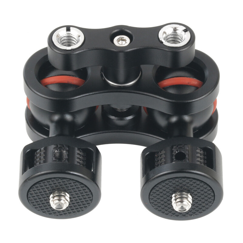 Atnaujintas daugiafunkcis dvigubos rutulinės galvutės magiškos rankos tvirtinimo adapteris su 1/4 colio varžtu, skirtas Sony DSLR fotoaparato užpildymo šviesos monitoriaus apkrovai 6 kg