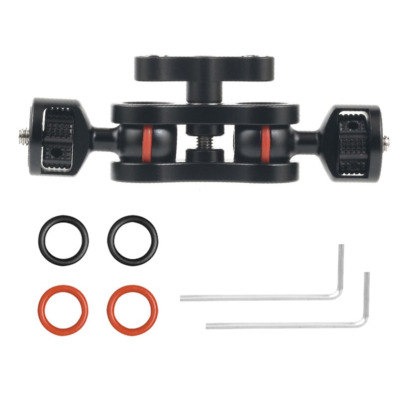 Atnaujintas daugiafunkcis dvigubos rutulinės galvutės magiškos rankos tvirtinimo adapteris su 1/4 colio varžtu, skirtas Sony DSLR fotoaparato užpildymo šviesos monitoriaus apkrovai 6 kg