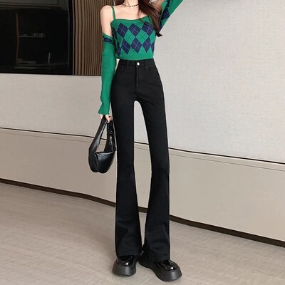 Nauji vasariniai liekninantys džinsai aukštu juosmeniu, moteriškos, plonos kelnės, mėlynos pilkos, elastingos, aptemptos, plonos džinsinės kelnės