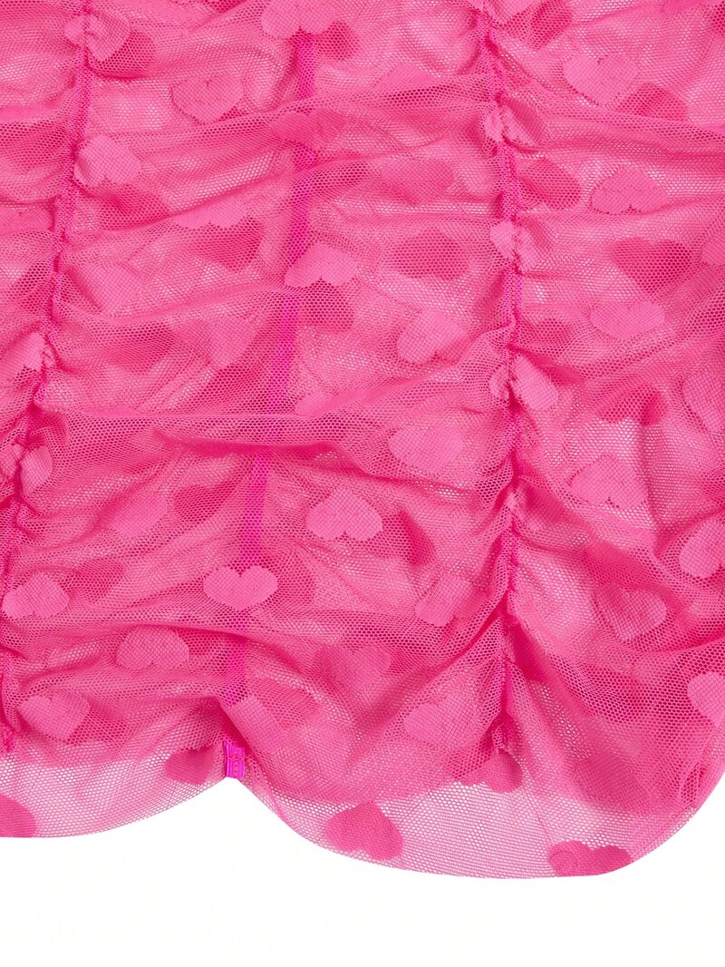 Heart Mesh Frill Trim Underwire Seksikas pesukleit ja stringid naiste pitsist ja võrkkangast päitsed kaelaga Babydoll pesukleit