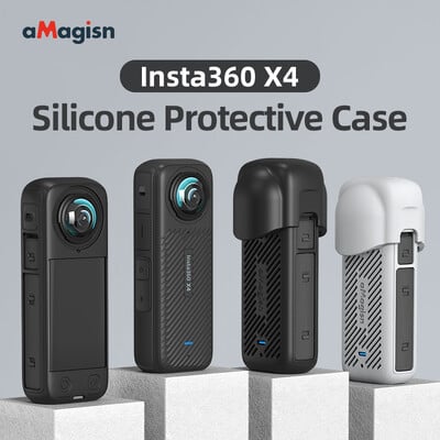 AMAGISN pentru Insta360 X4 Capac lentilă din silicon capac pentru corp aparat de fotografiat Carcasă de protecție Curea de mână cu eliberare rapidă pentru accesoriu Insta 360 X4