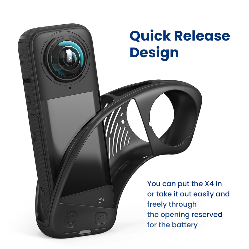 „AMAGISN“, skirtas „Insta360 X4“ objektyvo dangteliui, silikoniniam fotoaparato korpuso dangtelio apsauginiam dėklui, riešo dirželis, greitai atleidžiamas, skirtas „Insta 360 X4“ priedui