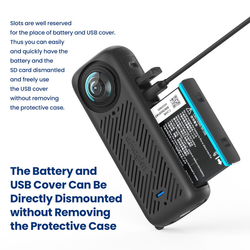 „AMAGISN“, skirtas „Insta360 X4“ objektyvo dangteliui, silikoniniam fotoaparato korpuso dangtelio apsauginiam dėklui, riešo dirželis, greitai atleidžiamas, skirtas „Insta 360 X4“ priedui