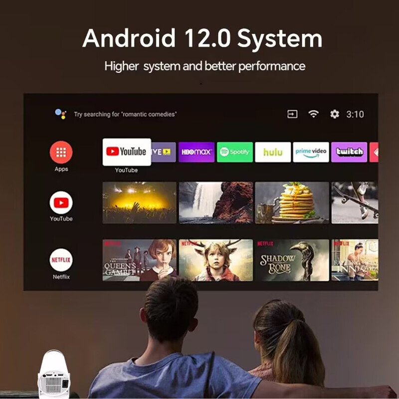 Mini proiector portabil WIFIT 5 inchi cu 2.4G și 5G Dual WiFi/Bluetooth suport pentru afișaj video 4K