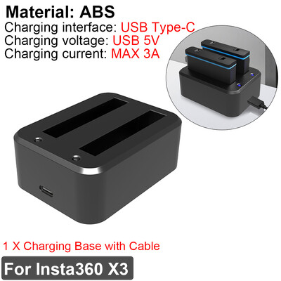 Προσαρμογέας φορτιστή μπαταρίας για Insta360 X3 USB Type-C Φορητό φορτιστή μπαταρίας HUB Dock 5V 3A με εξαρτήματα κάμερας ένδειξης