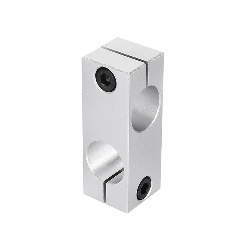 CNC alumīnija sakausējuma cauruļu šķērsskava dubultās atveres savienotājelementi 90 grādu taisnā leņķa 2 caurumu 15 mm stieņa statņa skavas adapteris
