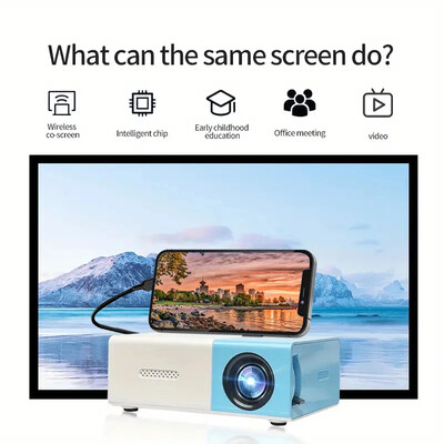 YG300 Home 4K HD Projector, Κατάλληλος για Υπνοδωμάτιο, Σαλόνι, Home Cinema, Συμβατό με USB, HDMI