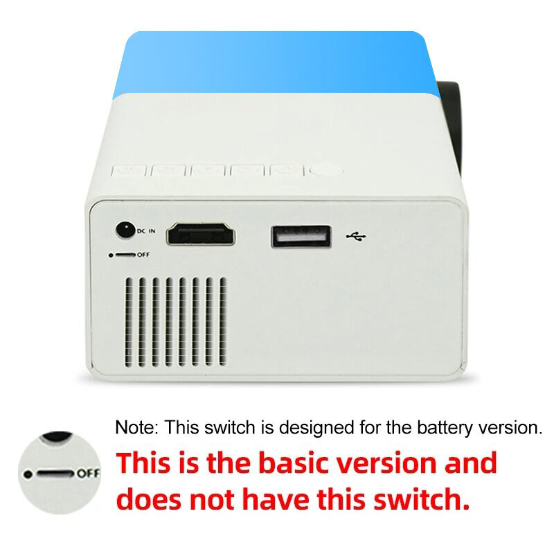 YG300 Home 4K HD Projector, Κατάλληλος για Υπνοδωμάτιο, Σαλόνι, Home Cinema, Συμβατό με USB, HDMI