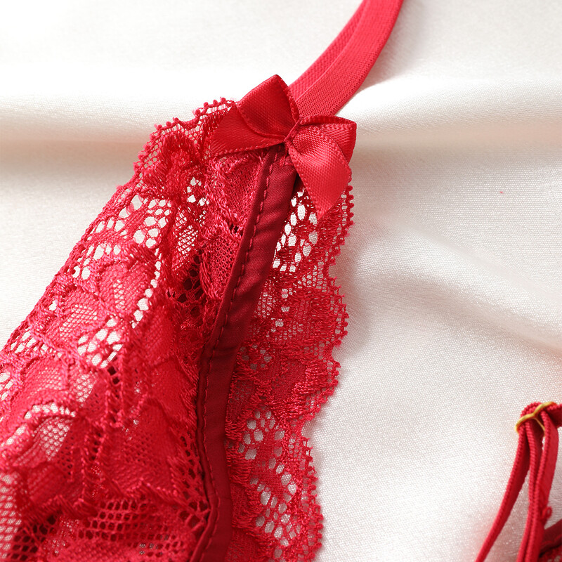 Seksuali vasarinė atvira liemenėlė su gilia V formos iškirpte pižama moteriška mada Mieli apatinio trikotažo drabužiai, raminantys minkšti berankoviai mini stringų sijonų rinkinys