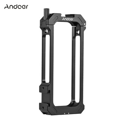 Andoer Sports Camera Video Cage από κράμα αλουμινίου Διπλή κρύα βάσεις παπουτσιών Μεταλλικό προστατευτικό πλαίσιο Κάμερα Vlog για Insta360 X3