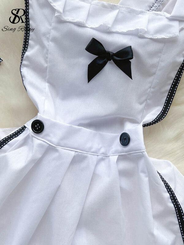 SINGREINY Sweet Bow raukiniai Erotinė pižamos suknelė moteriška A formos apvalkalu trumpa naktinė suknelė Cosplay seksualus apatinis trikotažas naktiniai drabužiai