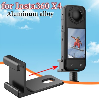 Mikrofono išplėtimo laikiklis aliuminio lydinio mikrofono adapterio tvirtinimo laikiklis Išorinis mikrofono laikiklis, skirtas Insta360 X4 priedams