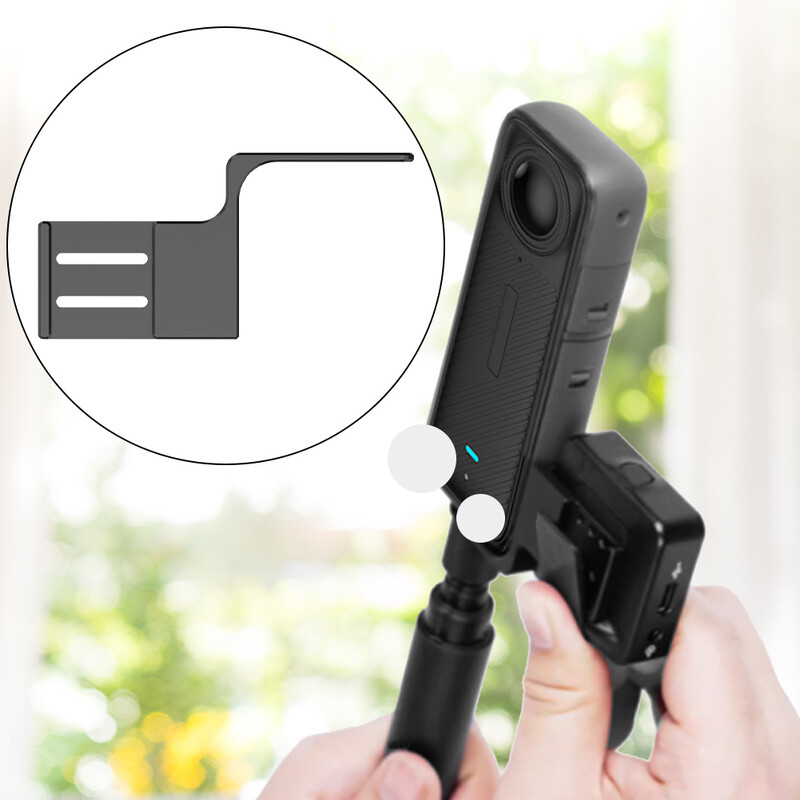 Mikrofono išplėtimo laikiklis aliuminio lydinio mikrofono adapterio tvirtinimo laikiklis Išorinis mikrofono laikiklis, skirtas Insta360 X4 priedams