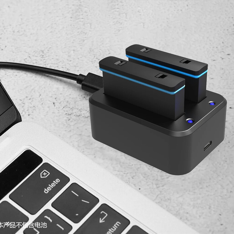 „Insta 360 X3“ akumuliatoriaus greitasis įkroviklis, skirtas „Insta 360 X3“ panoraminiam sportiniam fotoaparatui, priedai, dviejų kortelių lizdo akumuliatoriaus įkroviklis