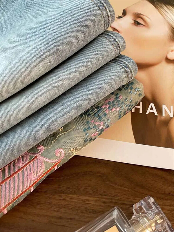 Kék farmer Női, magas derekú, táskás amerikai divatos utcai viselet farmer Női tavaszi nyár ÚJ Egyenes, széles lábú Cowgirl nadrág