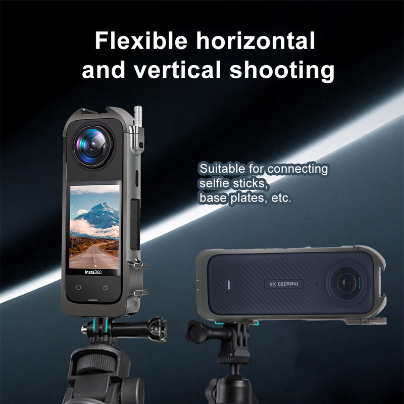 Metallraam Insta360 X4 metallist vastupidav korpuse puur külmakinnitusega Insta 360 X4 kaameratarvikute jaoks