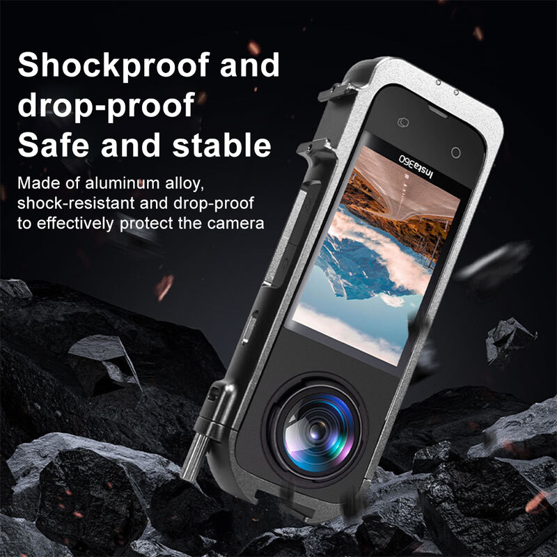 Metallraam Insta360 X4 metallist vastupidav korpuse puur külmakinnitusega Insta 360 X4 kaameratarvikute jaoks