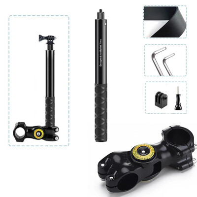 Motociklo vairo laikiklis, skirtas Insta360 X4 X3 veiksmo kameros laikiklis vairo laikiklis Selfie lazda, skirta GoPro 12 11 priedams