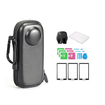 Insta360 X4 objektyvo dangtelis + Tvarkyklės krepšys + ekrano apsauginė plėvelė, skirta Insta 360 X4 fotoaparato apsaugų rinkiniui nuo įbrėžimų