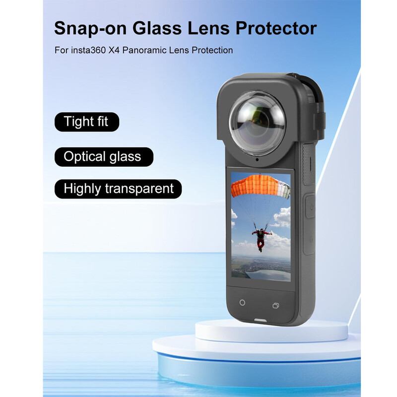 Objektyvo apsauga, skirta Insta360 X4 Upgrade Optinio stiklo lęšių apsaugai Apsauginis dangtelis, skirtas Insta 360 X4 apsaugos pakeitimo priedams