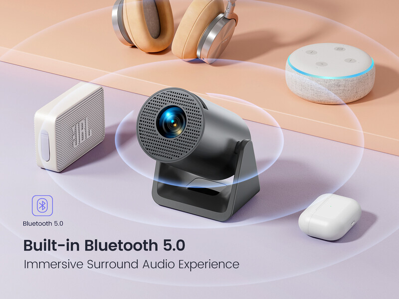 Wimius L1 Mini Projector 1080P Support 300 ANSI Android 11 Wifi Bluetooth Projector Auto Keystone Portable Movie Projector