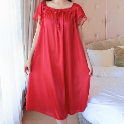 Ice Silk Lace Long Sleepwear V formos iškirpte miegui skirtų rūbų komplektas Naktinių marškinėlių Naminiai rūbai Naktiniai pižamos Moteriški naktiniai marškiniai laisvi plius dydis