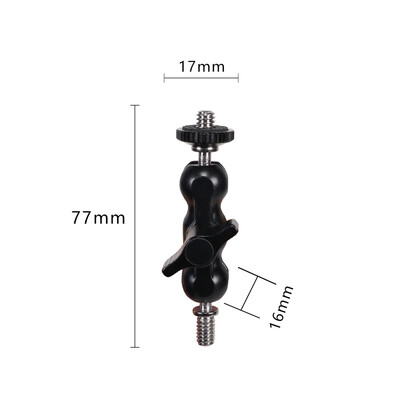 Universaalne võluvars väikese kuulpeaga monitori kinnitusega, topelt 1/4-tolline kruvi Sony Canoni kaameratarvikute statiivi telefoniklambri jaoks