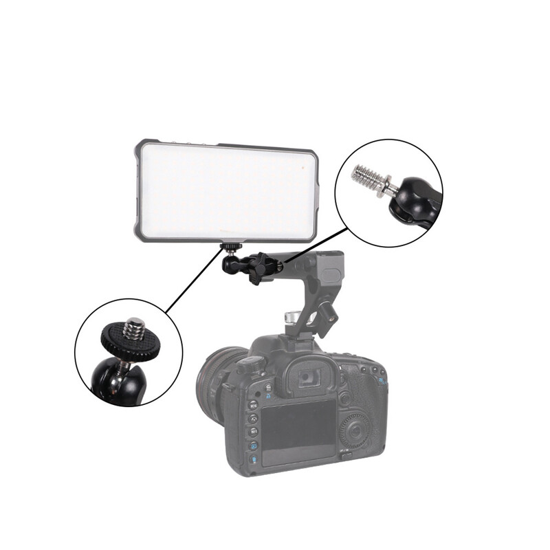 Universaalne võluvars väikese kuulpeaga monitori kinnitusega, topelt 1/4-tolline kruvi Sony Canoni kaameratarvikute statiivi telefoniklambri jaoks