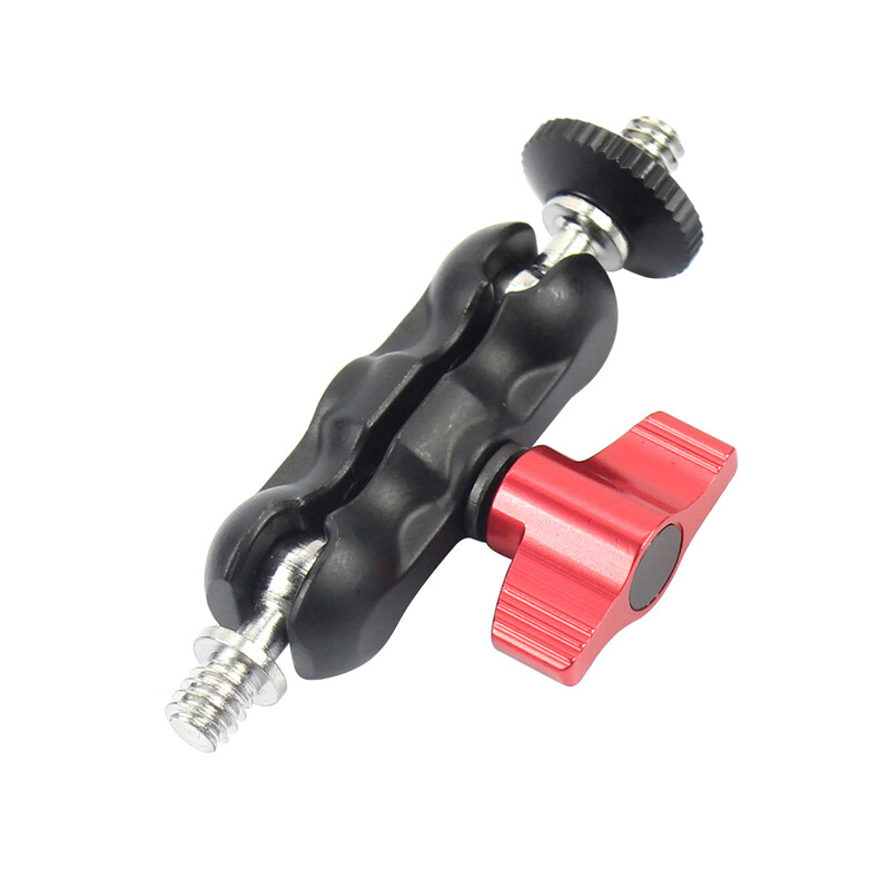 Universaalne võluvars väikese kuulpeaga monitori kinnitusega, topelt 1/4-tolline kruvi Sony Canoni kaameratarvikute statiivi telefoniklambri jaoks