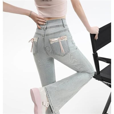 Γυναικείο σχέδιο με φιόγκο Παντελόνι Micro Flared Sweet Girl Street Pants Fashion Bottoms Γυναικείο ψηλόμεσο ίσιο παντελόνι με καμπάνα