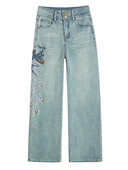 2024 m. vasara Nauji moteriški džinsai su aukštu juosmeniu, siuvinėti madingi, ploni džinsiniai kelnės tiesiomis kojomis Retro stiliaus laisvalaikio moteriški drabužiai