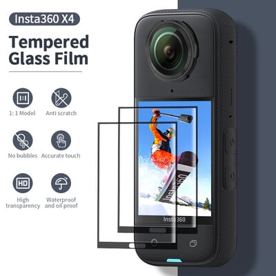 CYNOVA pentru Insta360 X4 Protector de ecran Film din sticlă securizată 2.5D Husă transparentă de protecție completă pentru Accesorii Insta 360 X4