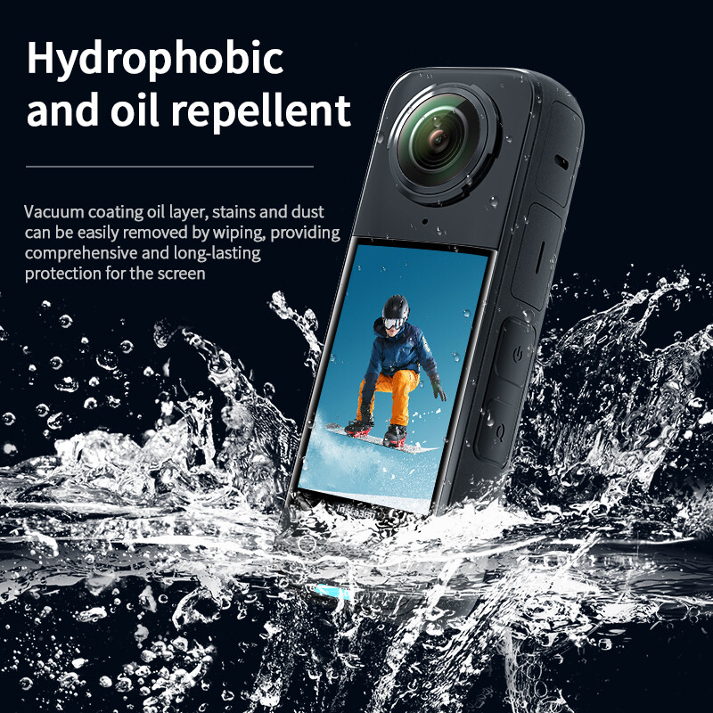 CYNOVA priekš Insta360 X4 ekrāna aizsargs rūdīta stikla plēve 2.5D Pilns aizsargājošs caurspīdīgs vāciņš Insta 360 X4 aksesuāriem